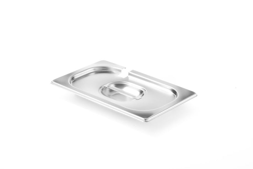 Hendi Profi Line gastronorm deksel 1/4 met uitsparing – compact rvs deksel met lepeluitsparing