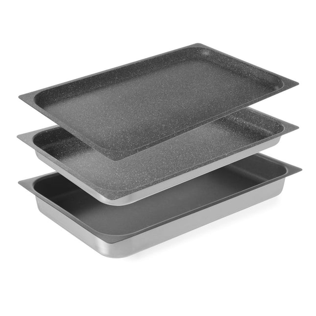 Hendi gastronormbak 1/1 40 mm aluminium – lichte GN-bak met non-stick coating voor bakken en braden