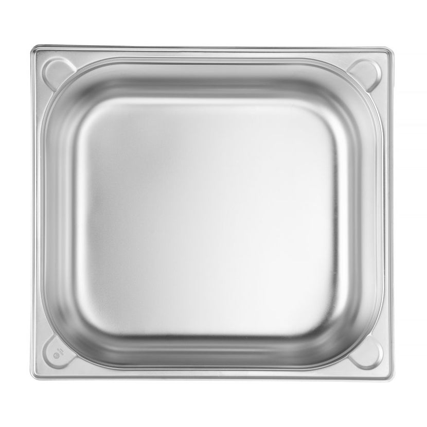 Hendi gastronormbak 2/3 150 mm Kitchen Line – close-up van de rvs rand voor restaurantgebruik