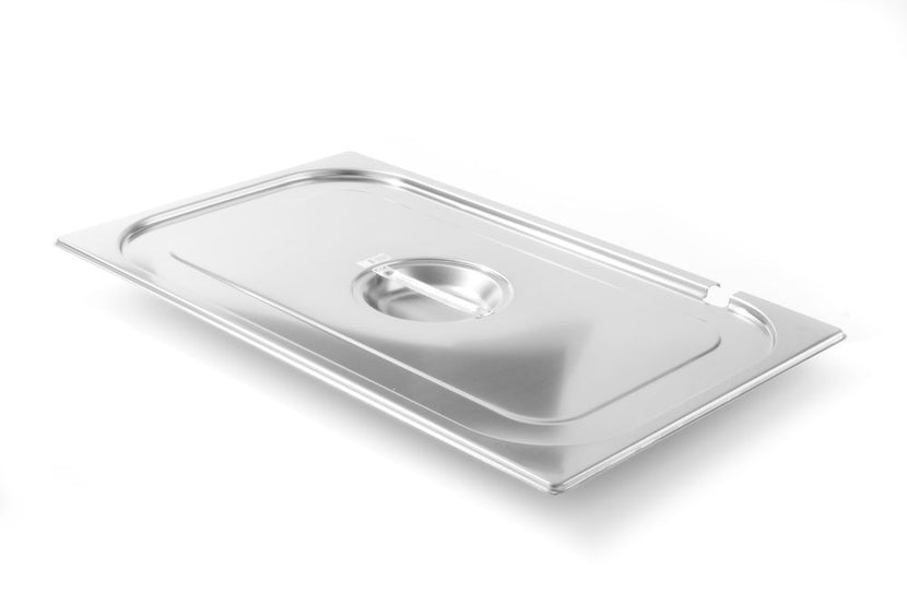 Hendi Kitchen Line gastronorm deksel 1/1 met uitsparing – rvs deksel met lepelopening voor buffet