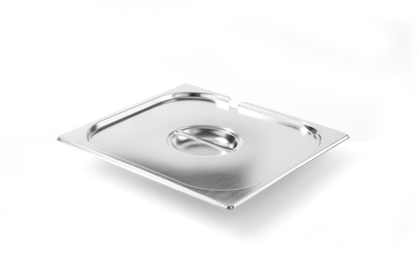 Hendi Kitchen Line gastronorm deksel 2/3 met uitsparing – rvs GN-deksel met opening voor opscheplepel