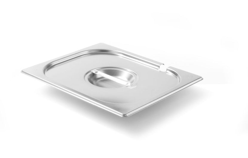 Hendi Kitchen Line gastronorm deksel 1/2 met uitsparing – rvs deksel met lepelopening voor bain-marie