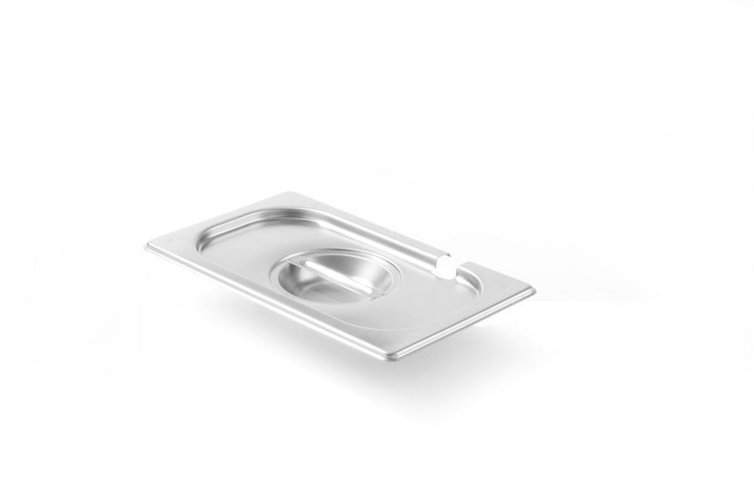 Hendi Kitchen Line gastronorm deksel 1/4 met uitsparing – compact rvs deksel met lepeluitsparing