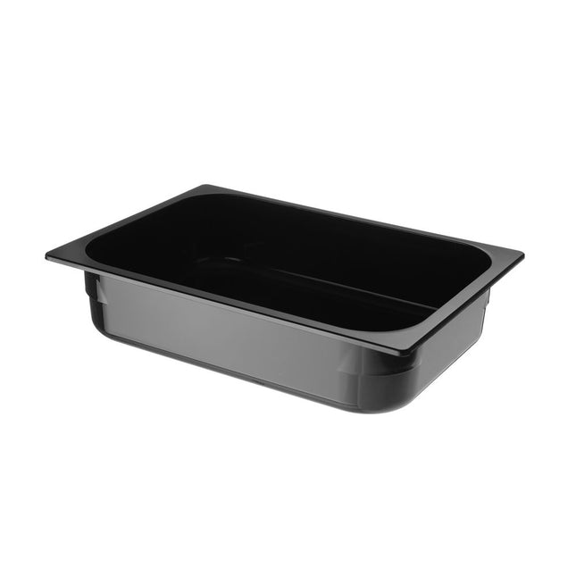 Hendi ijscontainer polycarbonaat zwart 360x250x80 mm – brede onbreekbare ijsbak voor bar en buffet