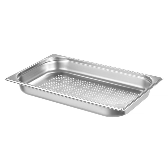 Hendi Kitchen Line gastronormbak 1/1 65 mm geperforeerd – rvs gatenbak voor stomen en uitlekken