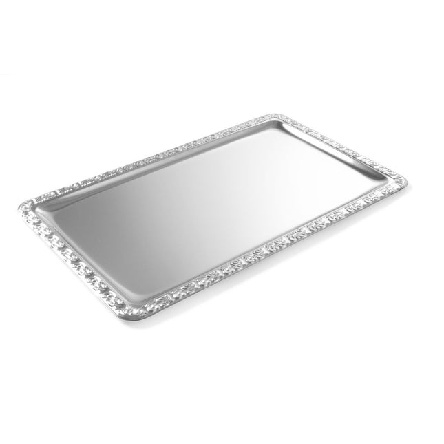 Hendi plateau GN 1/1 met decorrand – rvs 18/0 serveerblad voor buffet en receptie in de horeca