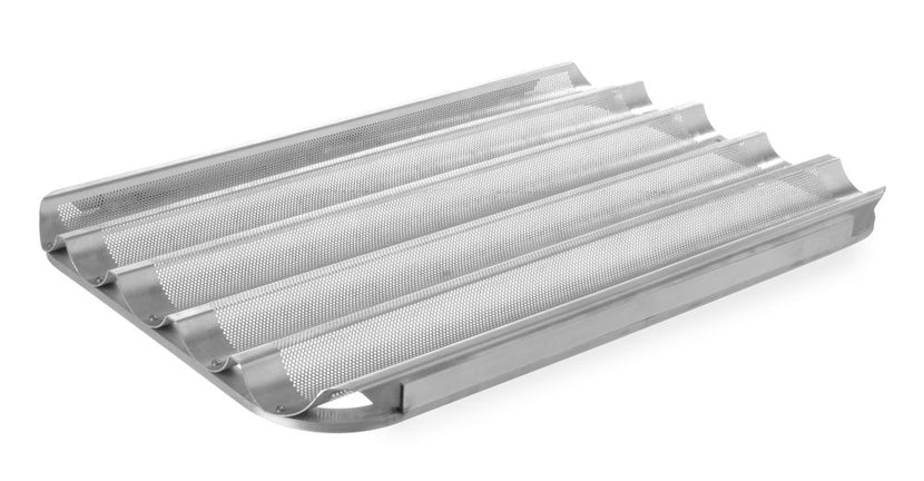 Hendi bakplaat aluminium 600x400 mm voor 5 stokbroden – gegolfde tray voor bakkerij en horeca