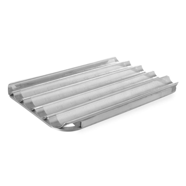 Hendi bakplaat aluminium 600x400 mm voor 5 stokbroden – gegolfde tray voor bakkerij en horeca