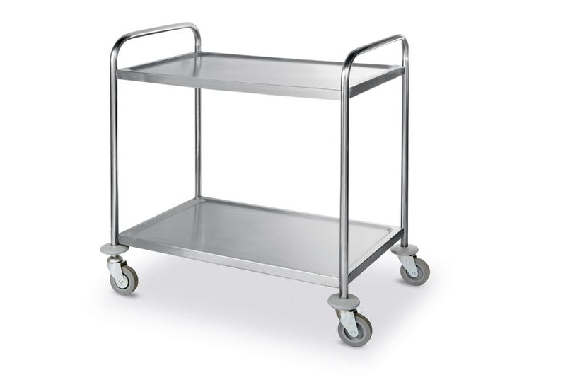 Hendi serveerwagen 2 bladen chroomstaal 910x590x950 mm – trolley voor restaurant en roomservice