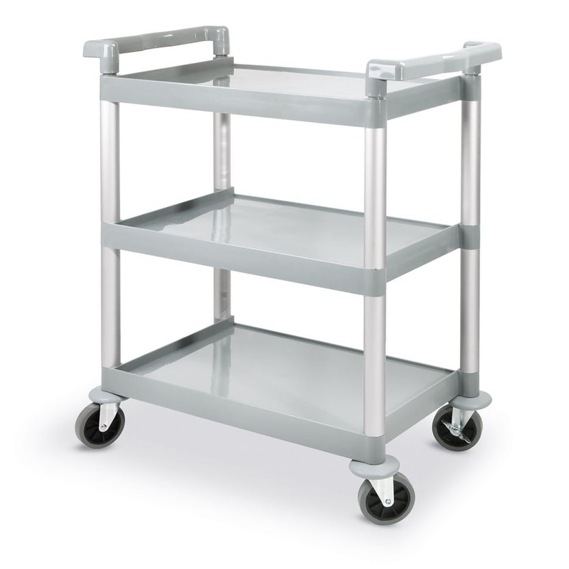 Hendi serveerwagen 3 bladen kunststof 800x410x950 mm – lichte PP-trolley voor keuken en bediening