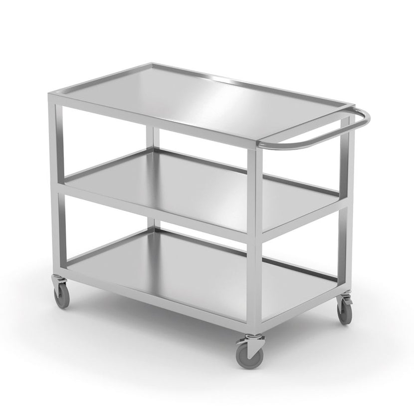 Hendi gelaste serveerwagen 3 laags rvs 800x500x850 mm – stevige trolley voor de professionele keuken