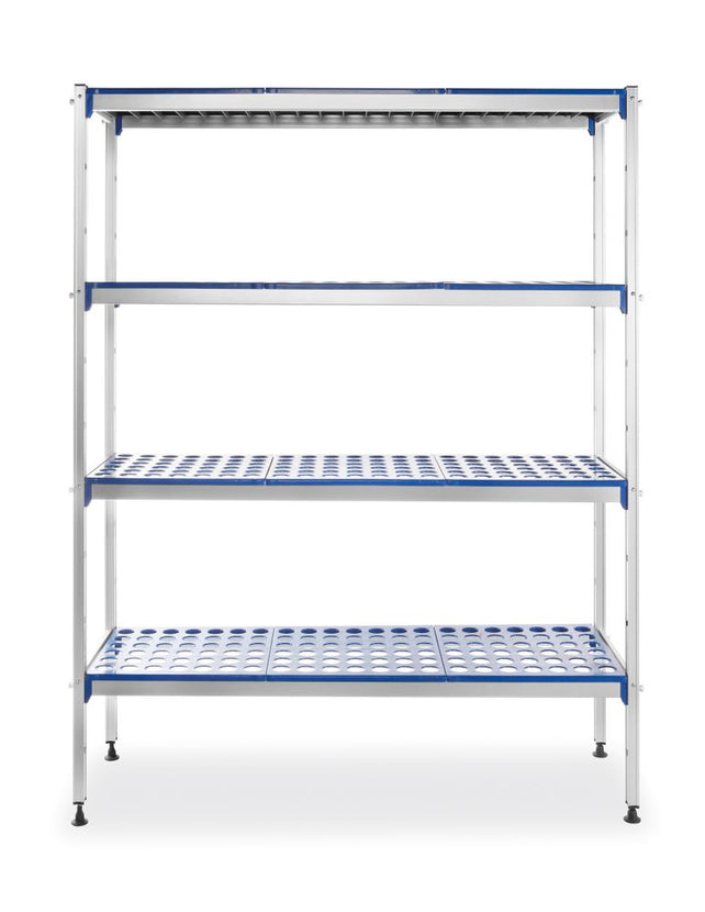 Hendi opbergrek 1280x405x1685 mm – aluminium frame met PP-schappen voor horecaopslag