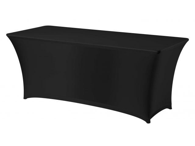Hendi tafelhoes Symposium zwart – rechthoekige stretchhoes voor buffettafel en congres