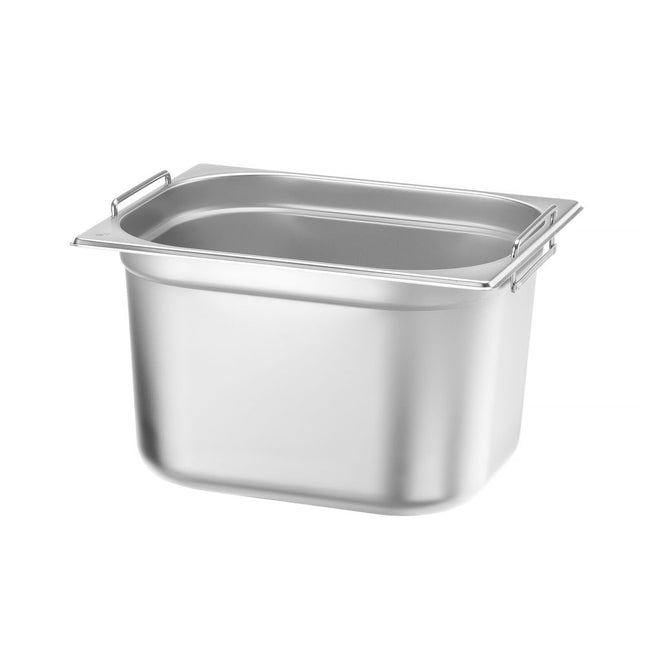 Hendi gastronormbak 1/2 200 mm rvs met handgrepen – diepe GN-bak voor de grootkeuken