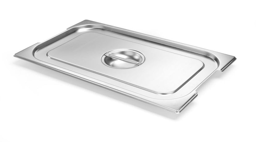 Hendi gastronormdeksel 1/1 rvs met lepeluitsparing en handgreep – GN-deksel voor buffet