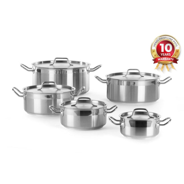 Hendi kookpan met deksel laag 200x90 mm 2,8 l rvs Profi Line voor keuken en catering