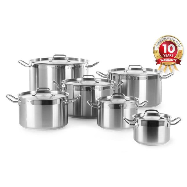Hendi kookpan met deksel middelhoog 200x130 mm 4 l rvs Profi Line voor keuken en catering