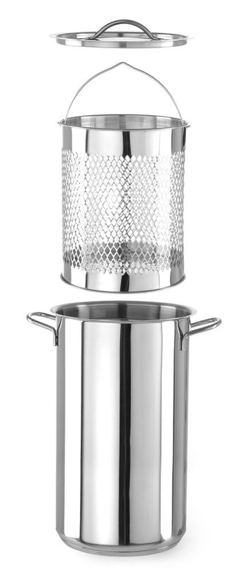 Hendi aspergepan rvs 5,5 l 160x280 mm – hoge kookpan met inzet voor asperges in de keuken