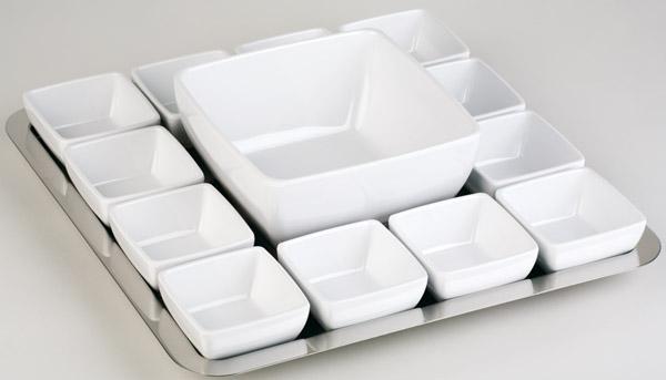 Assheuer vierkante bowl wit 12,5x12,5 cm – veelzijdige schaal voor fine dining en cafés