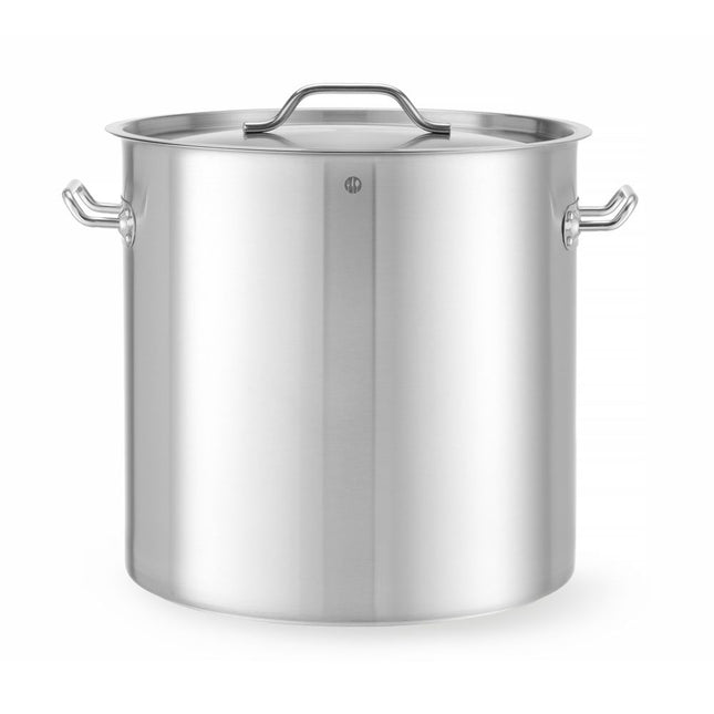Hendi kookpan met deksel 40x40 cm rvs 50 l Budget Line – grote soeppan voor kantine en catering