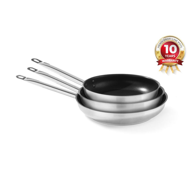Hendi koekenpan rvs 320x55 mm 4,8 l met antiaanbaklaag Profi Line voor de grootkeuken