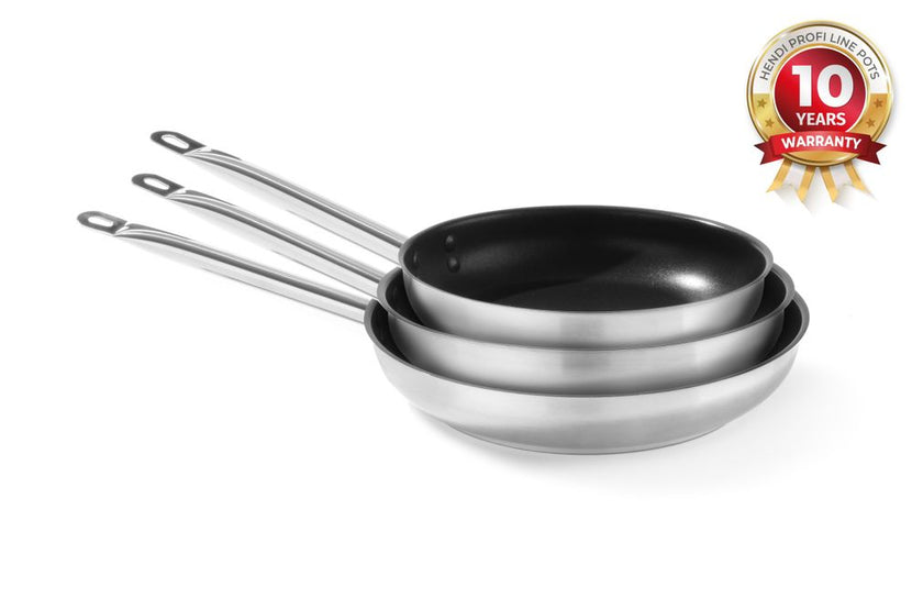 Hendi koekenpan rvs 240x45 mm 2 l met antiaanbaklaag Profi Line voor bakken in de horeca