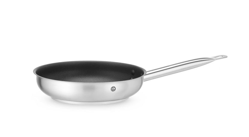 Roestvrijstalen antiaanbak koekenpan Hendi 24 cm met steel voor restaurant en keuken
