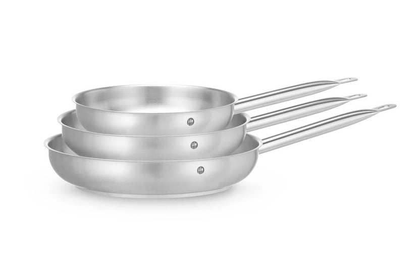 Rvs koekenpan Hendi 32 cm met stevige steel voor intensief gebruik in de professionele keuken