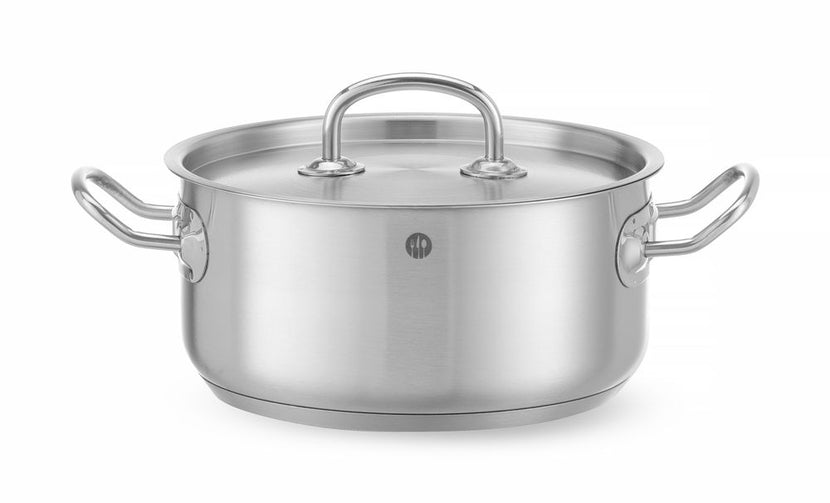 Hendi kookpan rvs laag 200x95 mm 3 l Kitchen Line – roestvrijstalen pan voor keuken en catering
