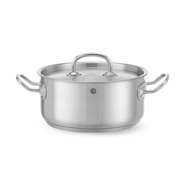 Hendi kookpan rvs laag 200x95 mm 3 l Kitchen Line – roestvrijstalen pan voor keuken en catering