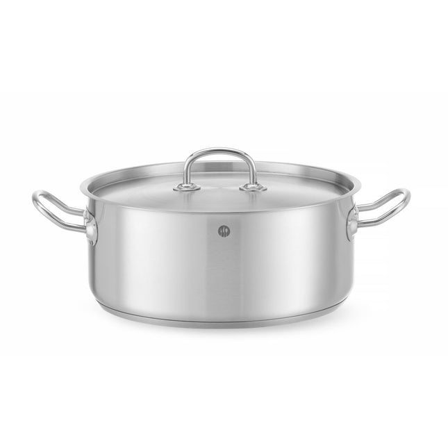 Hendi kookpan rvs laag 280x120 mm 7,4 l Kitchen Line – ruime pan voor grootkeuken en catering