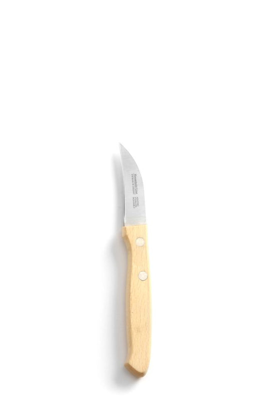 Hendi schilmesje 165 mm gebogen met houten heft – lemmet 60 mm voor schillen in de keuken