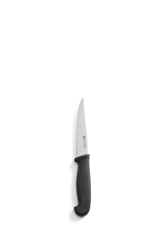 Hendi universeelmes gekarteld 100 mm met zwart PP-heft – keukenmes voor brood en tomaat