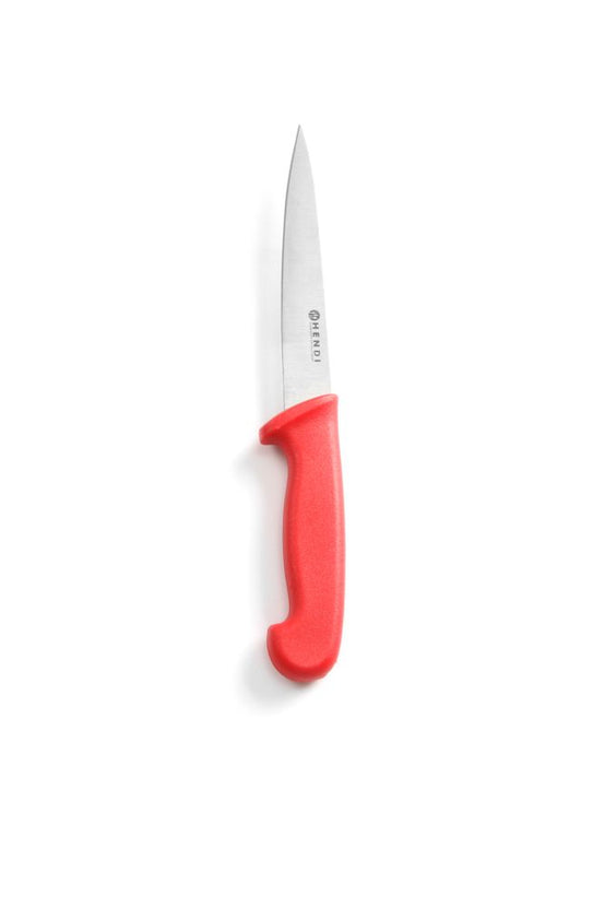 Hendi fileermes 150 mm met rood PP-heft – flexibel rvs mes voor vlees fileren in de keuken