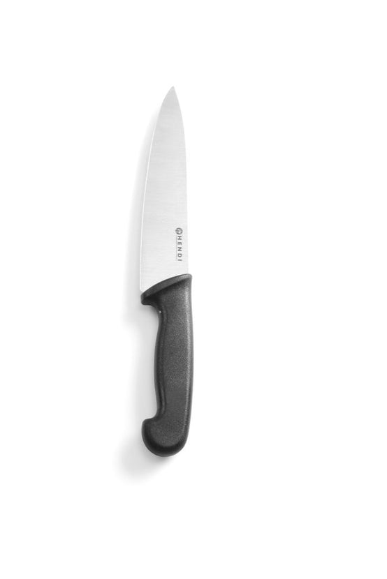 Hendi koksmes 180 mm met zwart PP-heft – scherp rvs koksmes voor de professionele keuken