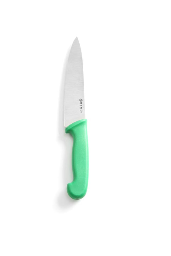 Hendi koksmes 180 mm met groen PP-heft – kleurcodemes voor groente en fruit in de horeca