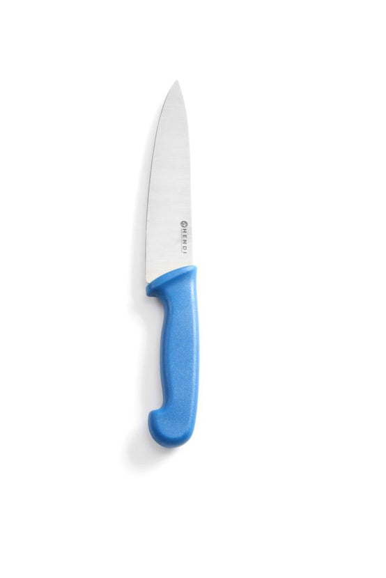 Hendi koksmes 180 mm met blauw PP-heft – kleurcodemes voor vis in de restaurantkeuken