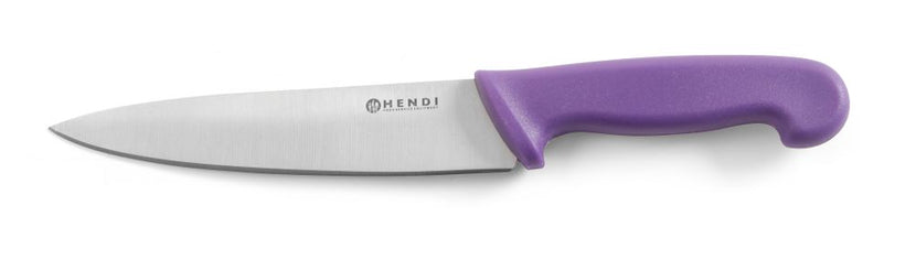 Hendi koksmes 180 mm met paars PP-heft – kleurcodemes voor allergenenbereiding in de keuken