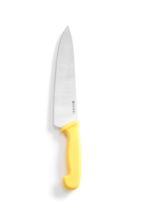 Hendi koksmes 240 mm met geel PP-heft – kleurcodemes voor gevogelte in de grootkeuken