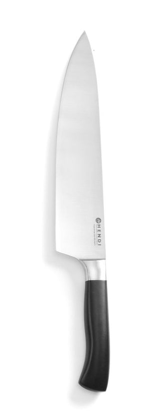 Hendi koksmes 250 mm met zwart POM-heft Profi Line – groot chef-mes voor de professionele keuken