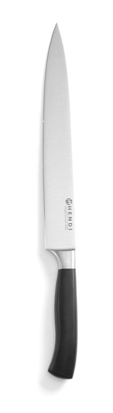 Hendi trancheermes 250 mm met zwart POM-heft Profi Line – lang vleesmes voor buffet en catering