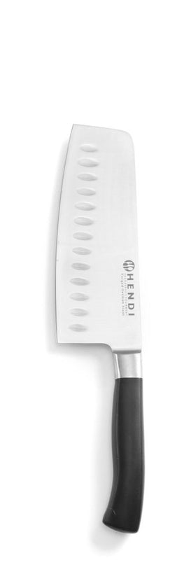 Hendi hakbijl hol geslepen 170 mm met zwart POM-heft Profi Line – hakmes voor slagerij en keuken