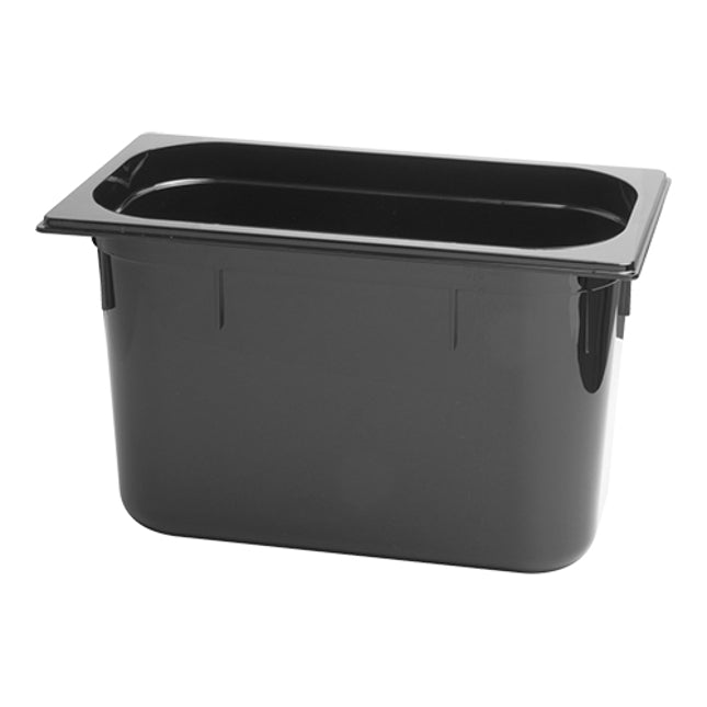 EMGA GN-bak PC 1/3 200 mm zwart – smalle diepe bak voor saladebar en buffet