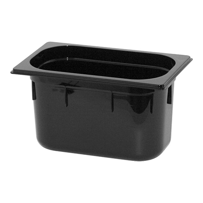 EMGA GN-bak PC 1/4 150 mm zwart – compacte gastronormbak voor horecakeuken