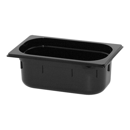 EMGA GN-bak PC 1/4 100 mm zwart – kleine bak voor ingrediënten en toppings