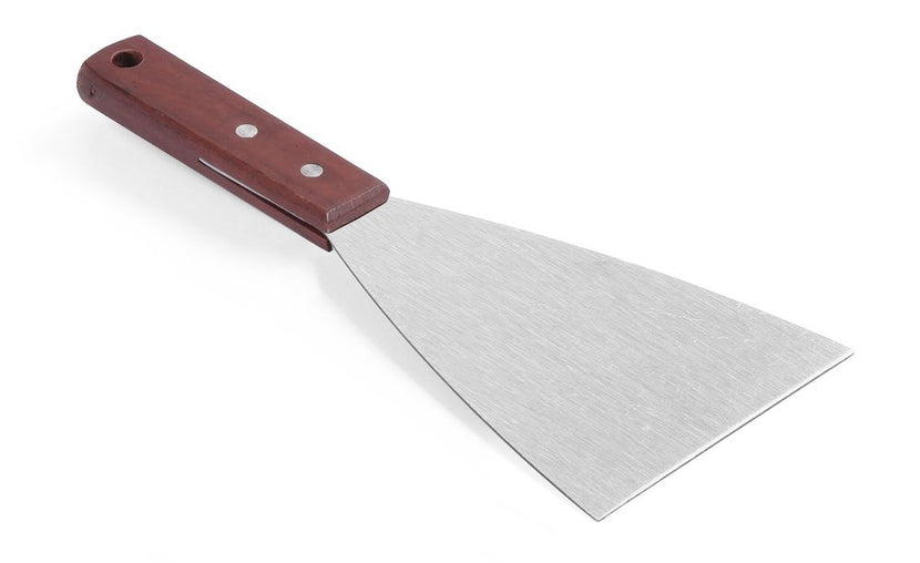 Hendi plaatmes 118x100x251 mm met houten handvat – schraper voor bakplaat en grillplaat