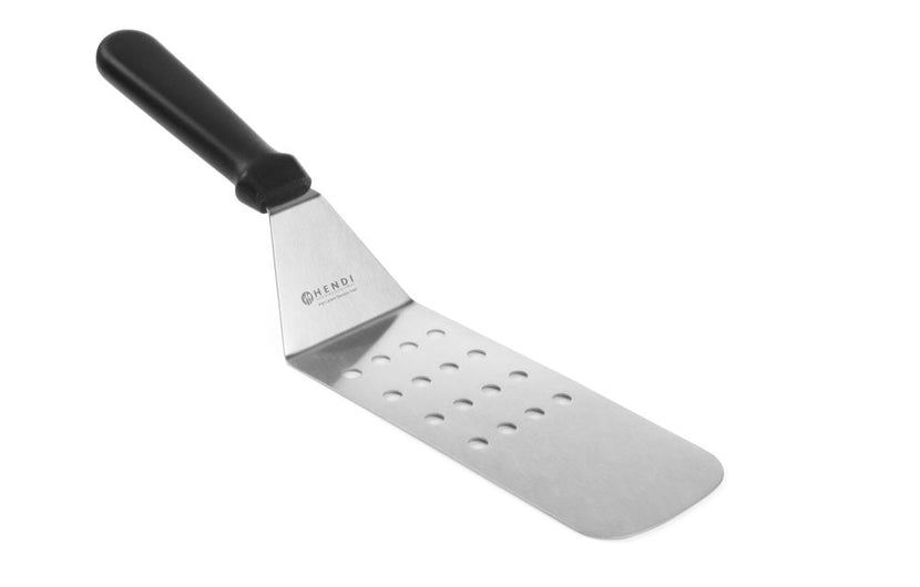 Hendi bakspatel geperforeerd 200x73 mm – rvs spatel met gaten voor uitlekken bij grill en bakplaat
