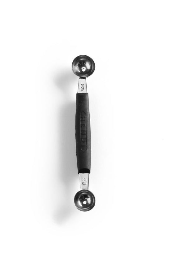 Hendi meloenbolletjeslepel dubbel 22-25 mm met PP-greep – parisienne lepel voor fruit en dessert