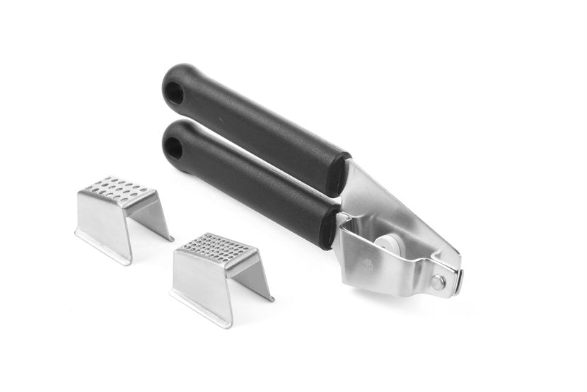 Hendi knoflookpers 180x25 mm met zwarte PP-greep – stevige knoflookpers voor de horecakeuken