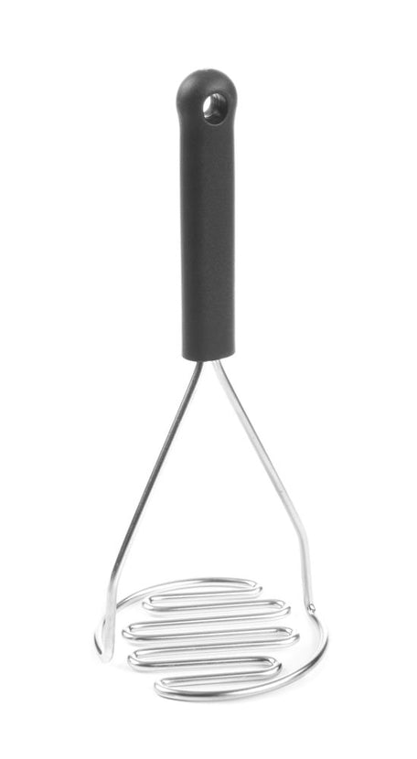 Hendi pureestamper 95x230 mm met zwarte PP-greep – aardappelstamper voor keuken en catering